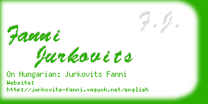 fanni jurkovits business card